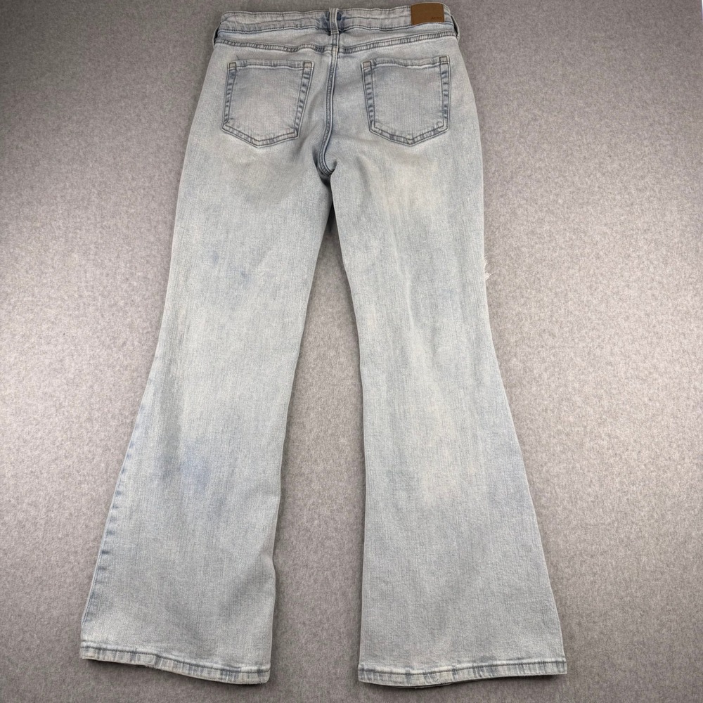 Aeropostale Low Rise Flare Jeans Light Wash Distressed Blue Denim Size 8 Reg - Picture 10 of 10